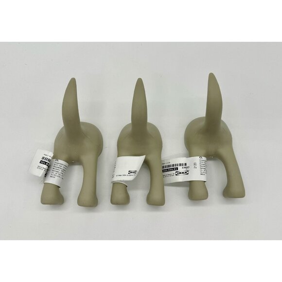 Set of 3 Ikea BASTIS Dog Tail Wall Hanger Hook Hat Coat Leash Key Beige NEW - Picture 1 of 5